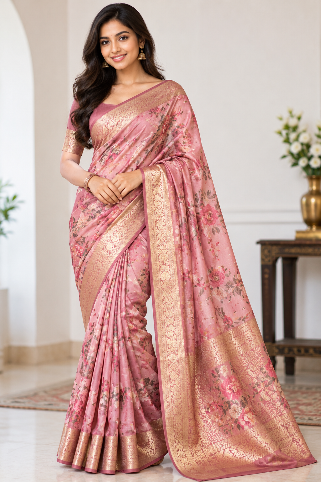 Elegant Mauve Saree Portrait
