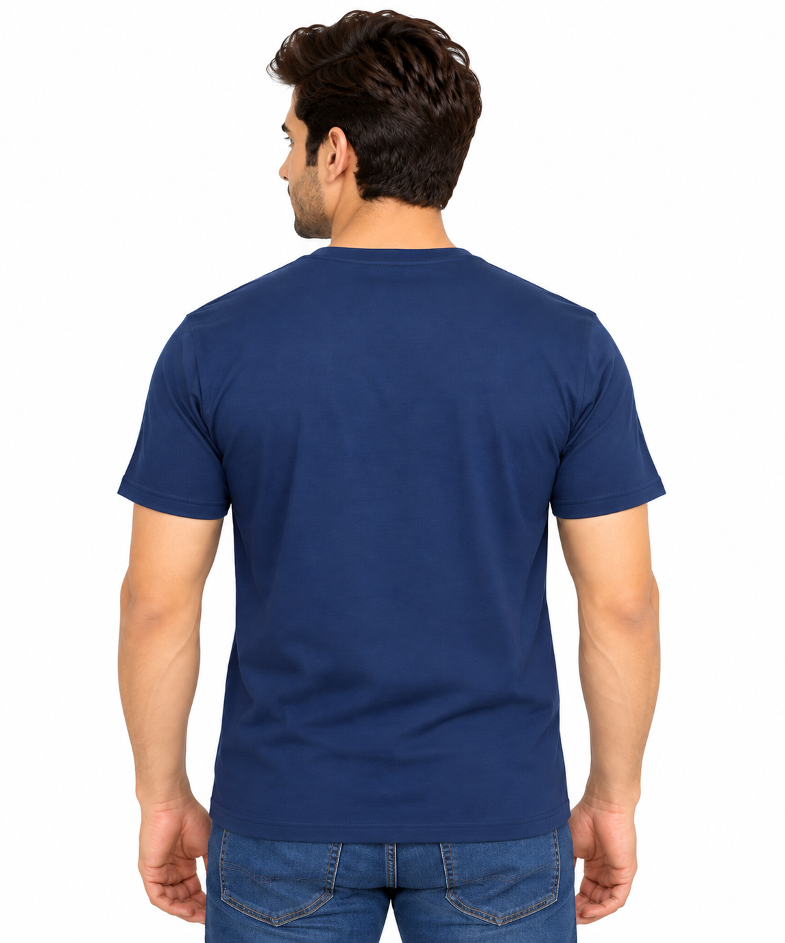 Navy T-Shirt Back View Catalog Shot